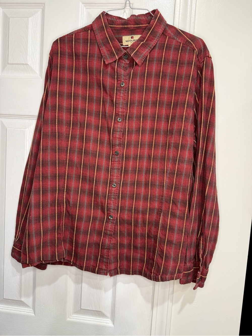 Woolrich Red and Black Plaid Long-Sleeve Button-Down Shirt